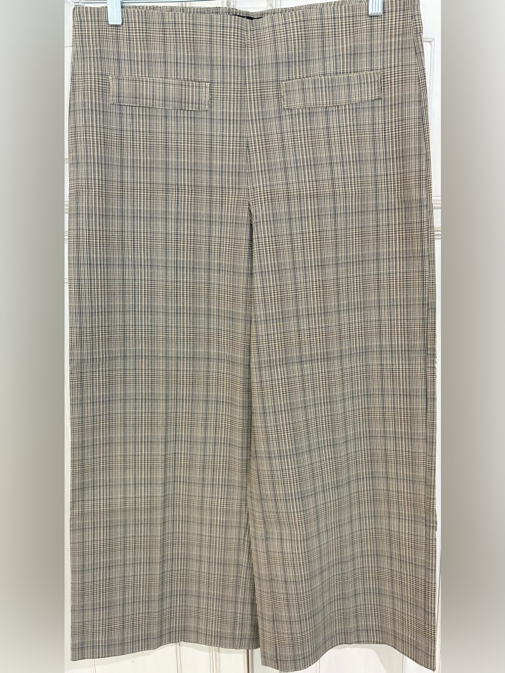 NWOT SZ L Jules & Leopold Black and Tan Plaid Pull on wide leg Trousers